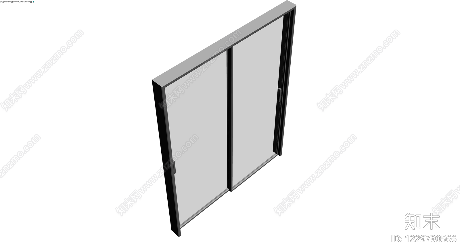 灰色调双扇推拉门模型3D模型下载【ID:1229790566】