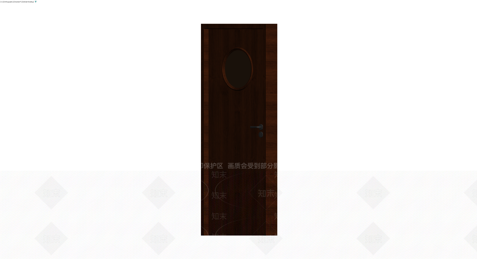深色木纹圆窗门体3D模型下载【ID:1230655998】