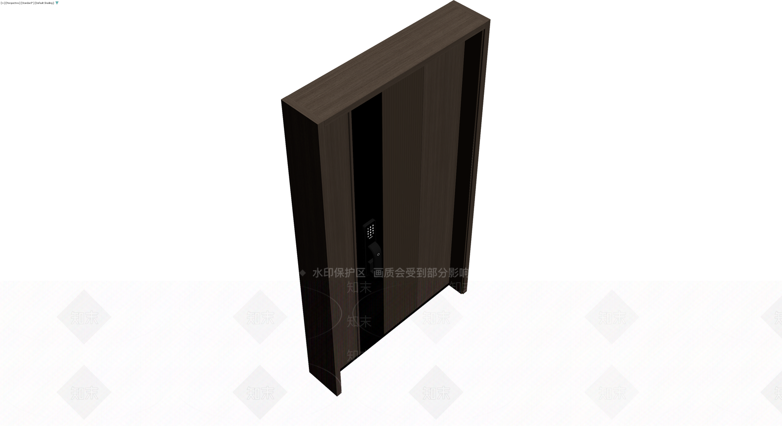 深色木纹智能防盗门3D模型下载【ID:1230322766】