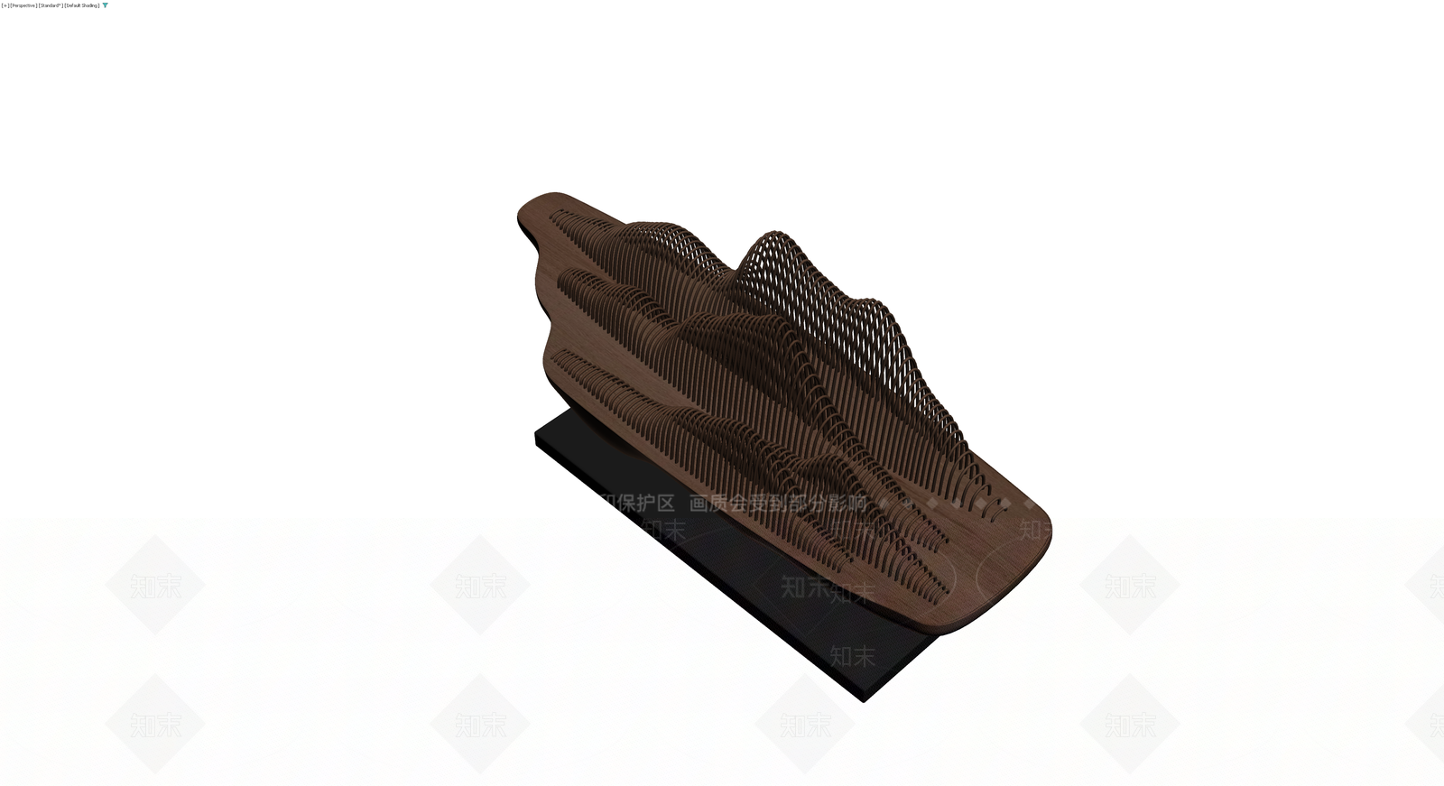 山景木质层叠雕塑3D模型下载【ID:1230170799】