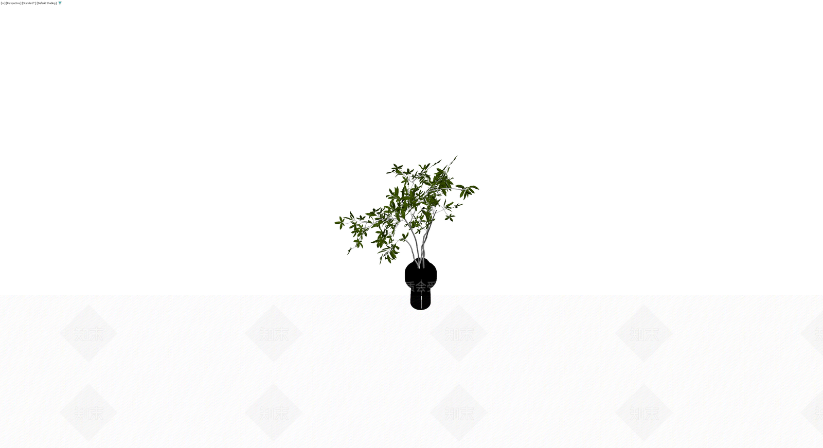 黑色花瓶绿植盆栽3D模型下载【ID:1229944014】