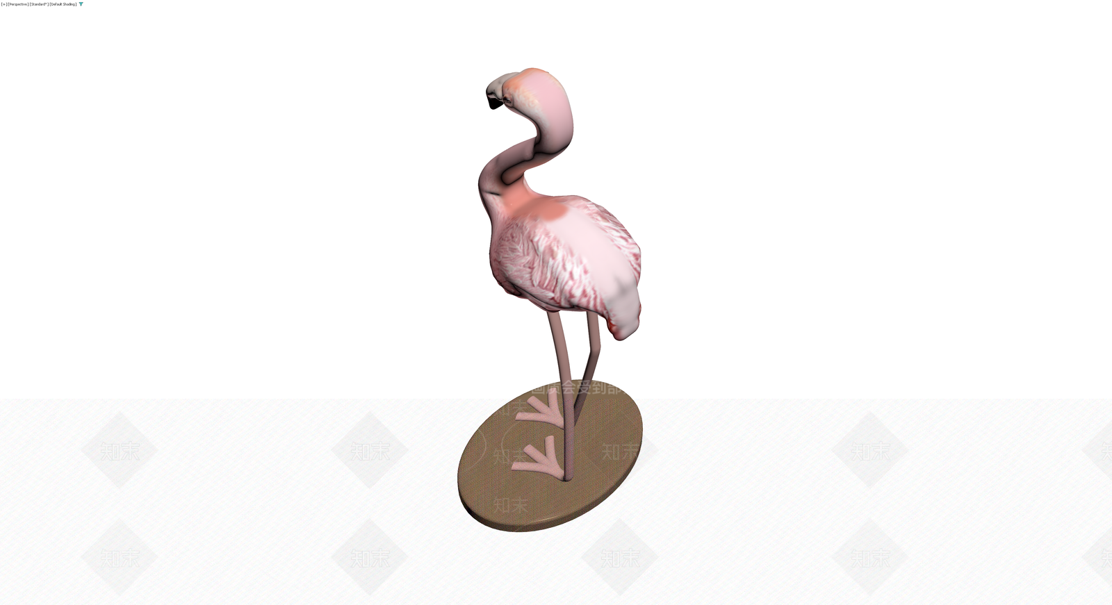 粉色火烈鸟雕塑摆件3D模型下载【ID:1230373299】