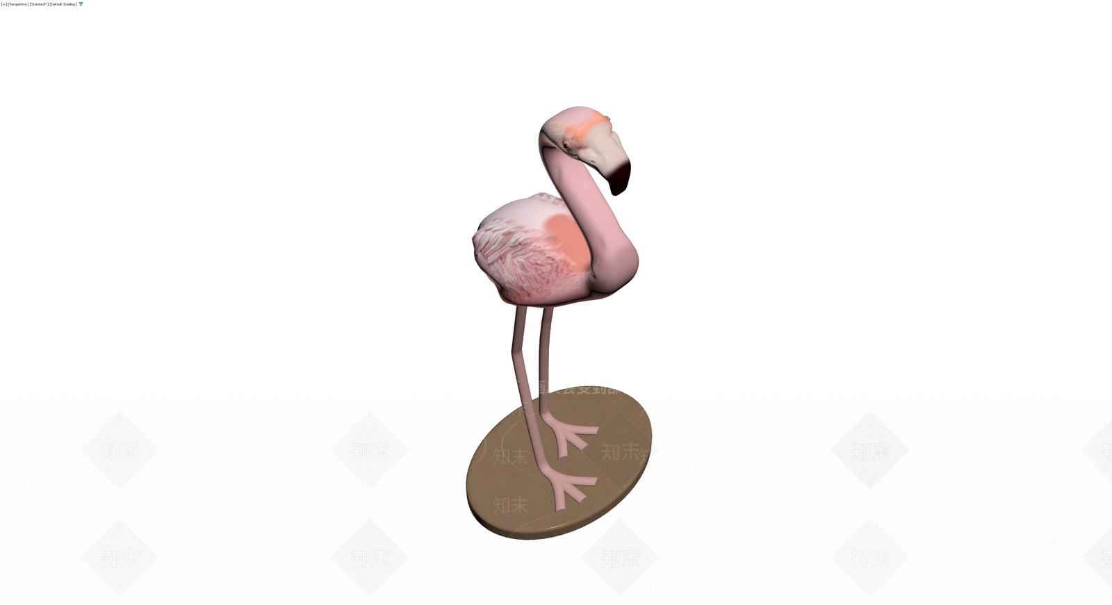 粉色火烈鸟雕塑摆件3D模型下载【ID:1230373299】