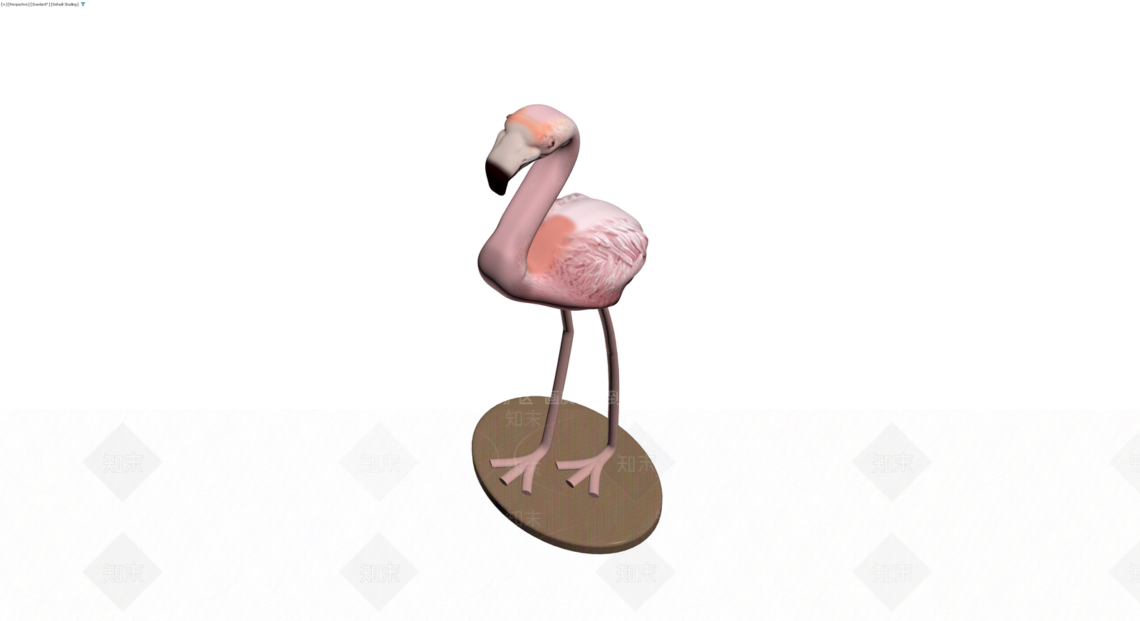 粉色火烈鸟雕塑摆件3D模型下载【ID:1230373299】