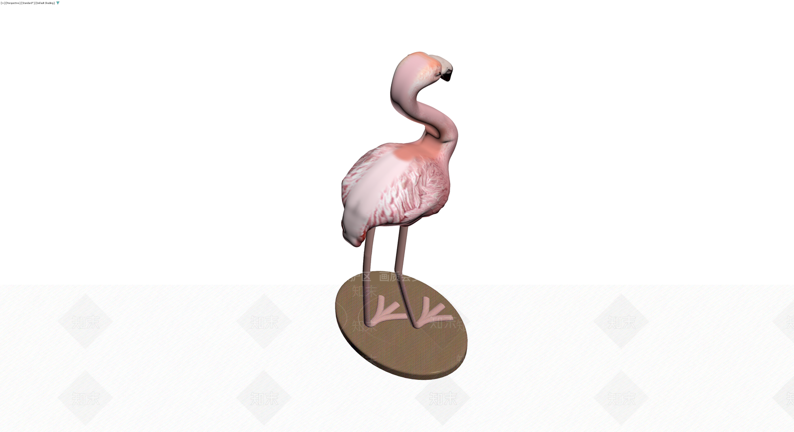 粉色火烈鸟雕塑摆件3D模型下载【ID:1230373299】