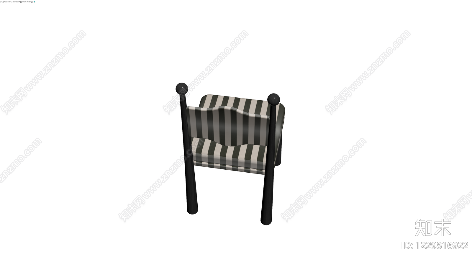 黑白条纹软包椅子3D模型下载【ID:1229816922】