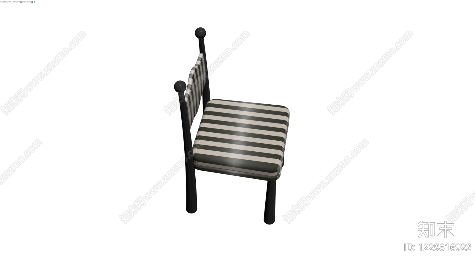 黑白条纹软包椅子3D模型下载【ID:1229816922】