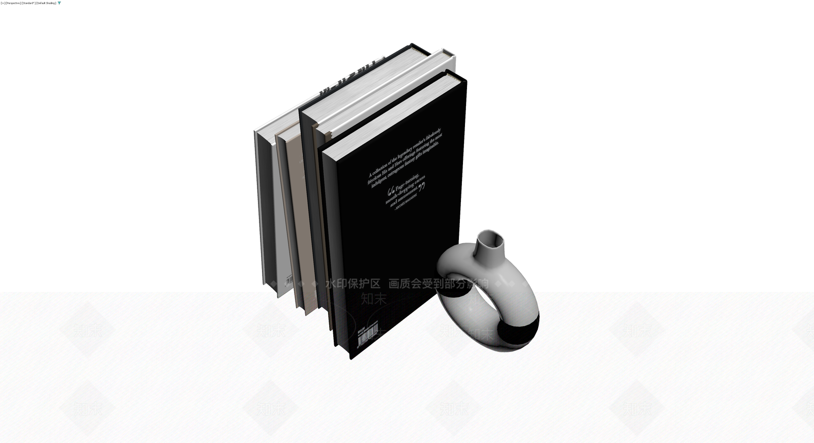 书籍与花瓶组合摆件3D模型下载【ID:1230587268】