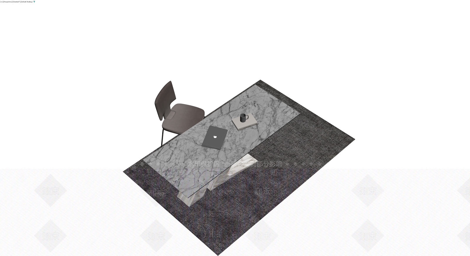 大理石餐桌椅组合3D模型下载【ID:1229909432】