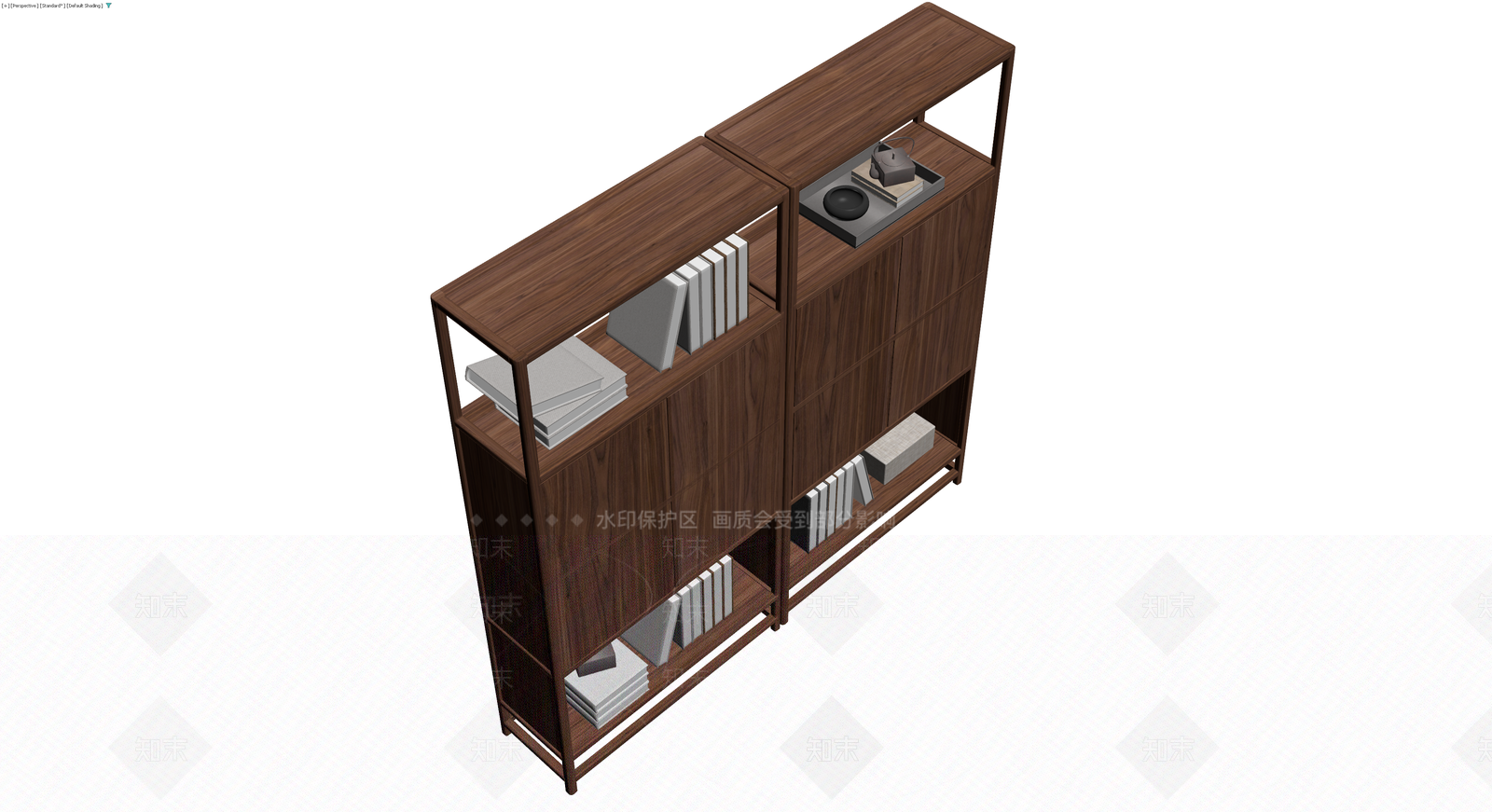 新中式木质博古架组合3D模型下载【ID:1230323567】