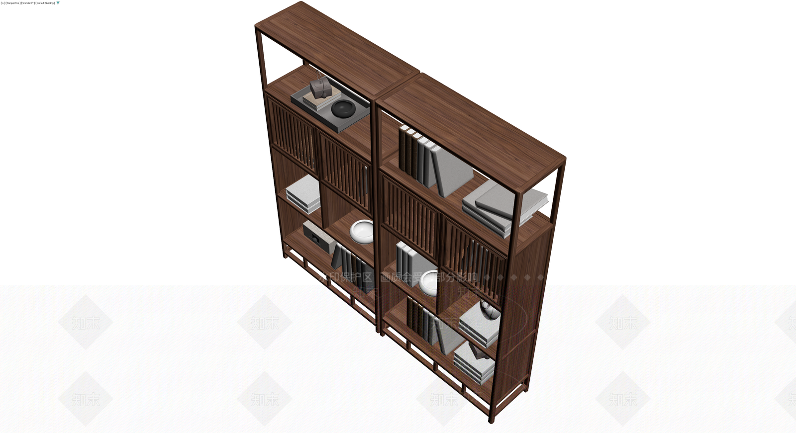 新中式木质博古架组合3D模型下载【ID:1230323567】