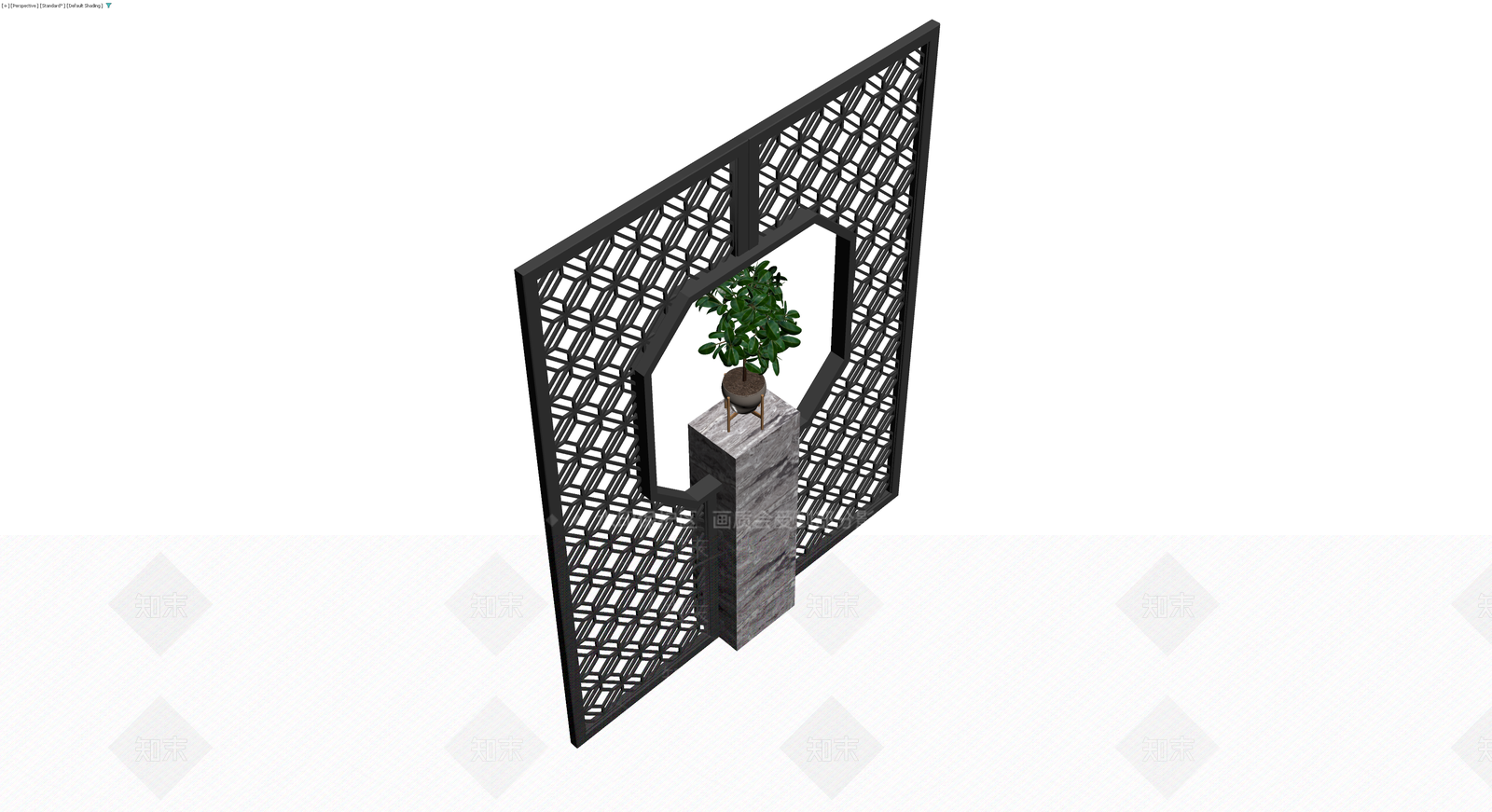 中式镂空隔断屏风3D模型下载【ID:1230770088】