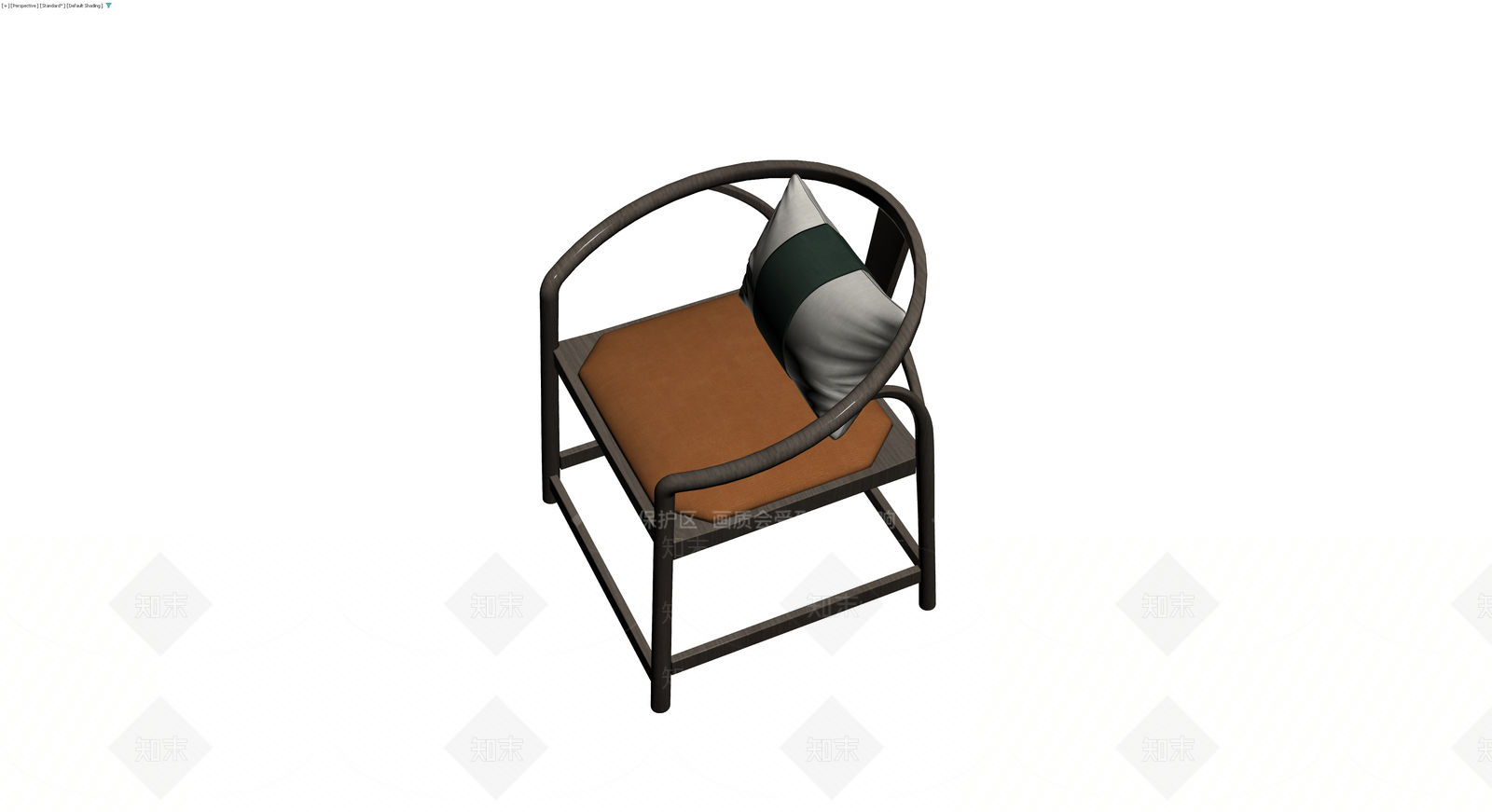 新中式圈椅配抱枕3D模型下载【ID:1230388755】