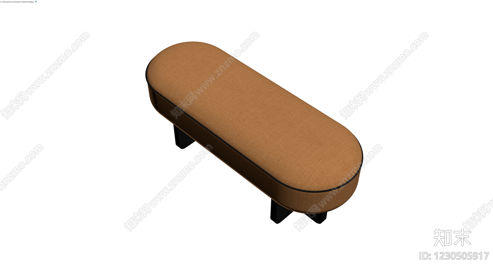 棕色软包长凳3D模型下载【ID:1230505917】