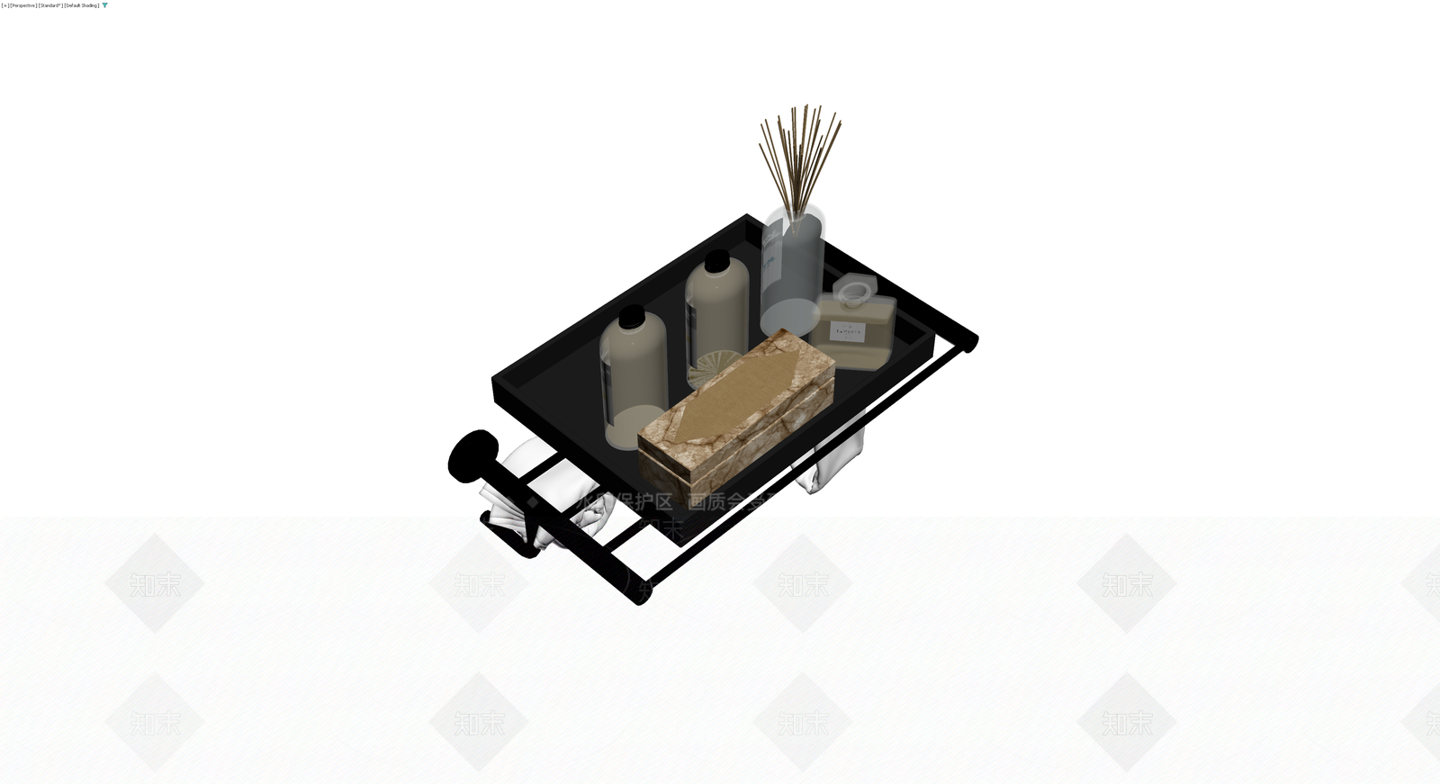 浴室置物架及用品组合3D模型下载【ID:1230348382】