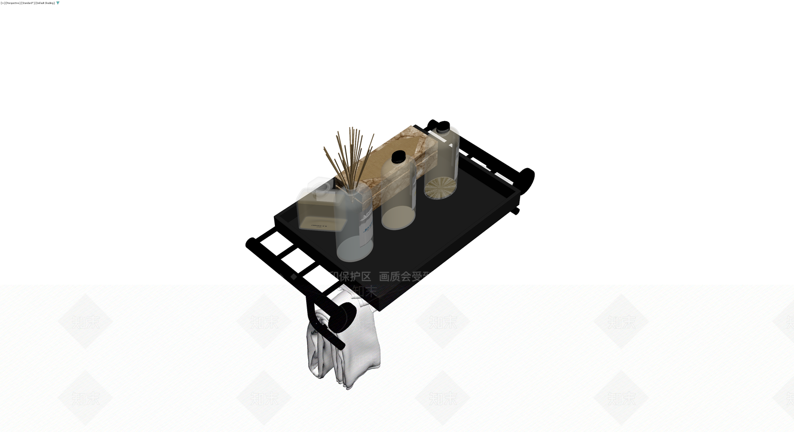 浴室置物架及用品组合3D模型下载【ID:1230348382】