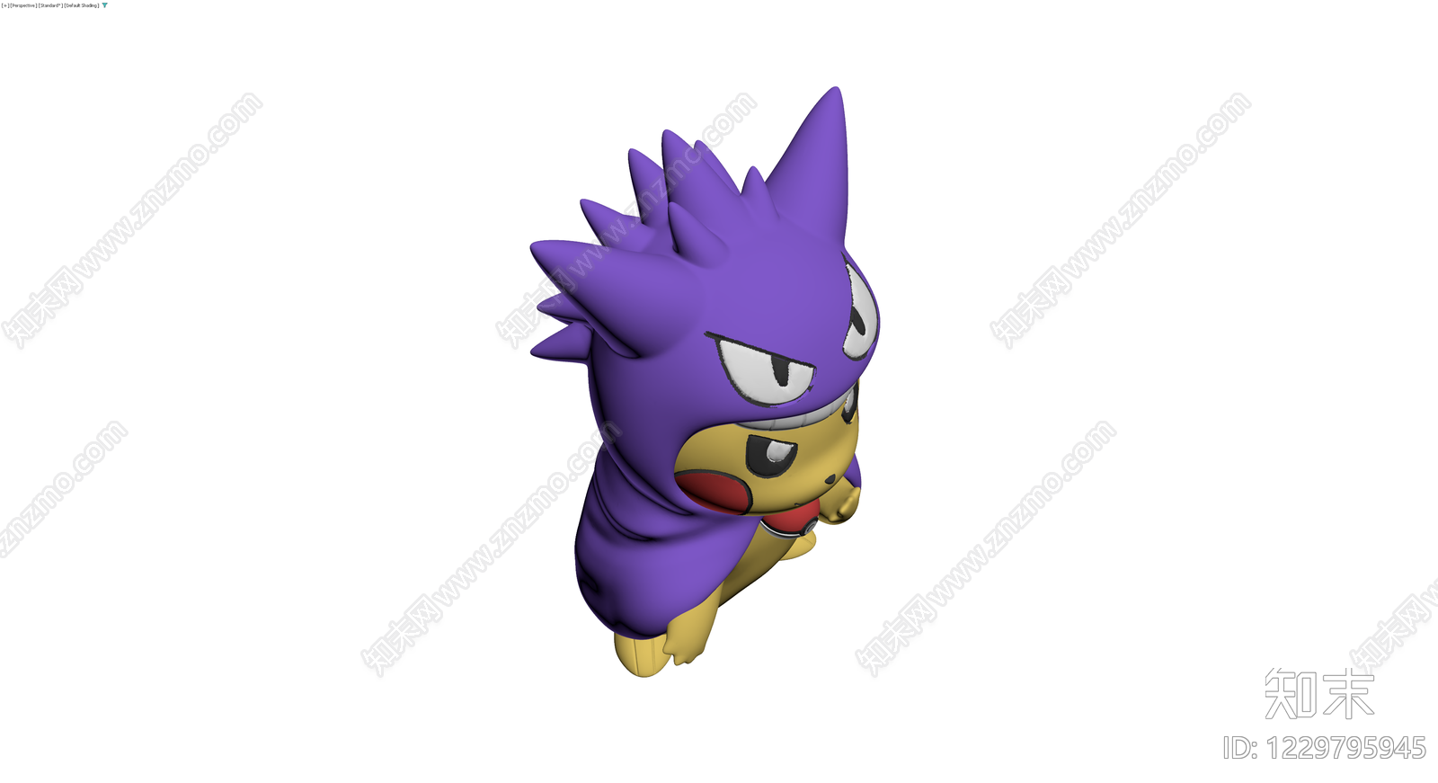 皮卡丘耿鬼造型公仔3D模型下载【ID:1229795945】