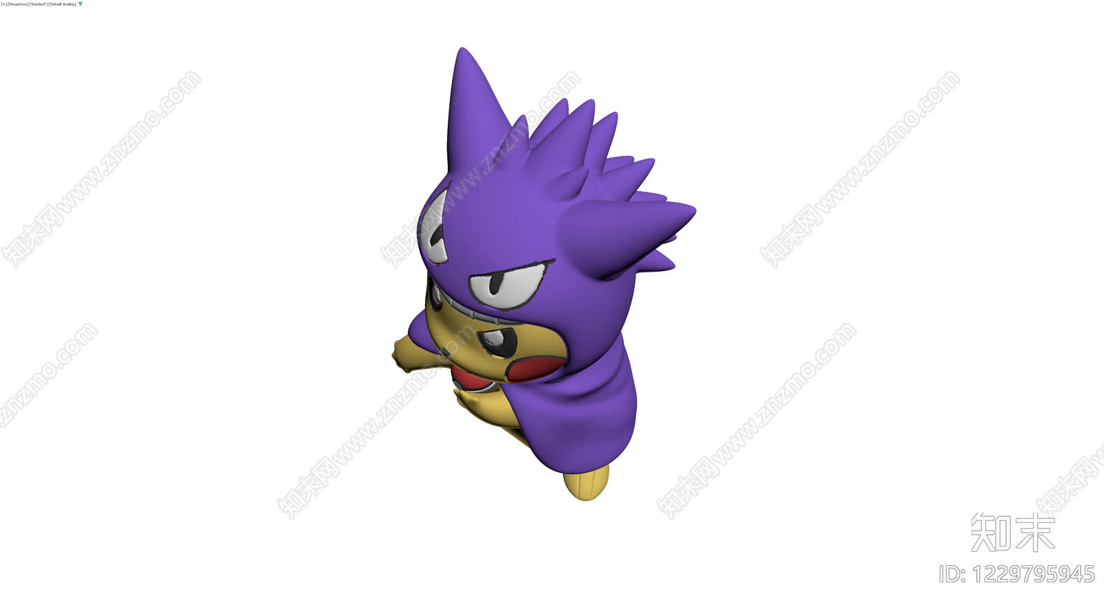 皮卡丘耿鬼造型公仔3D模型下载【ID:1229795945】