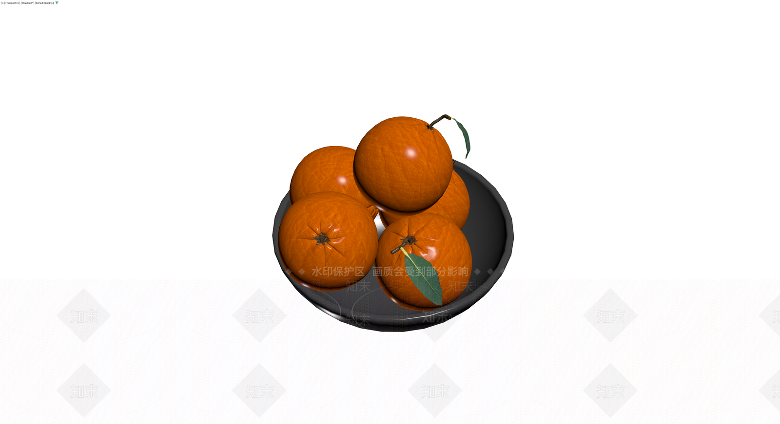 黑碗装橘子组合3D模型下载【ID:1230390310】
