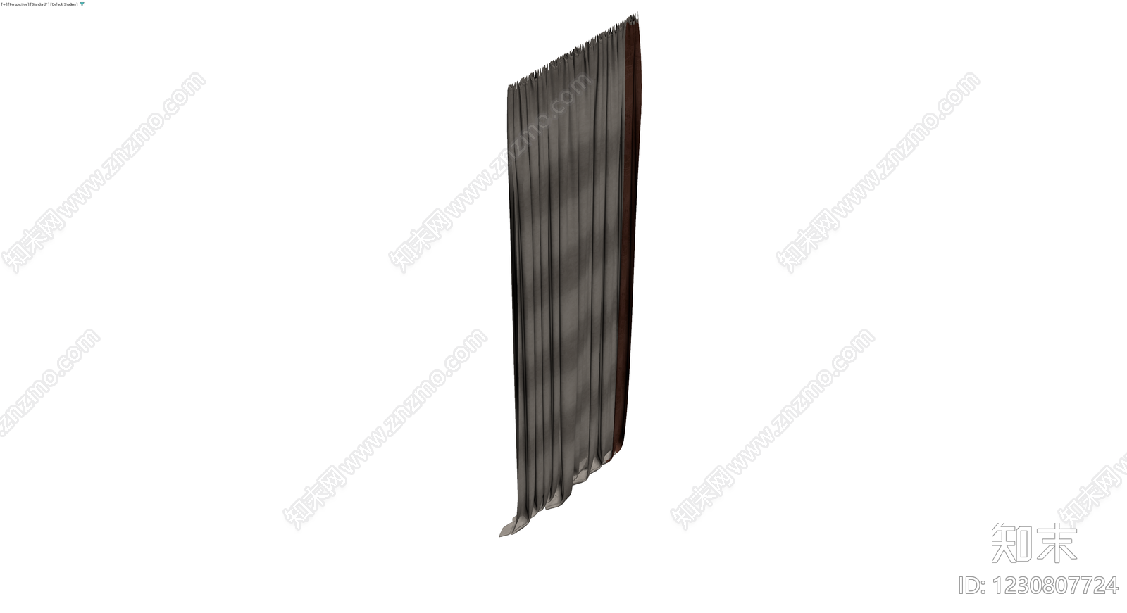 灰色褶皱布艺窗帘3D模型下载【ID:1230807724】