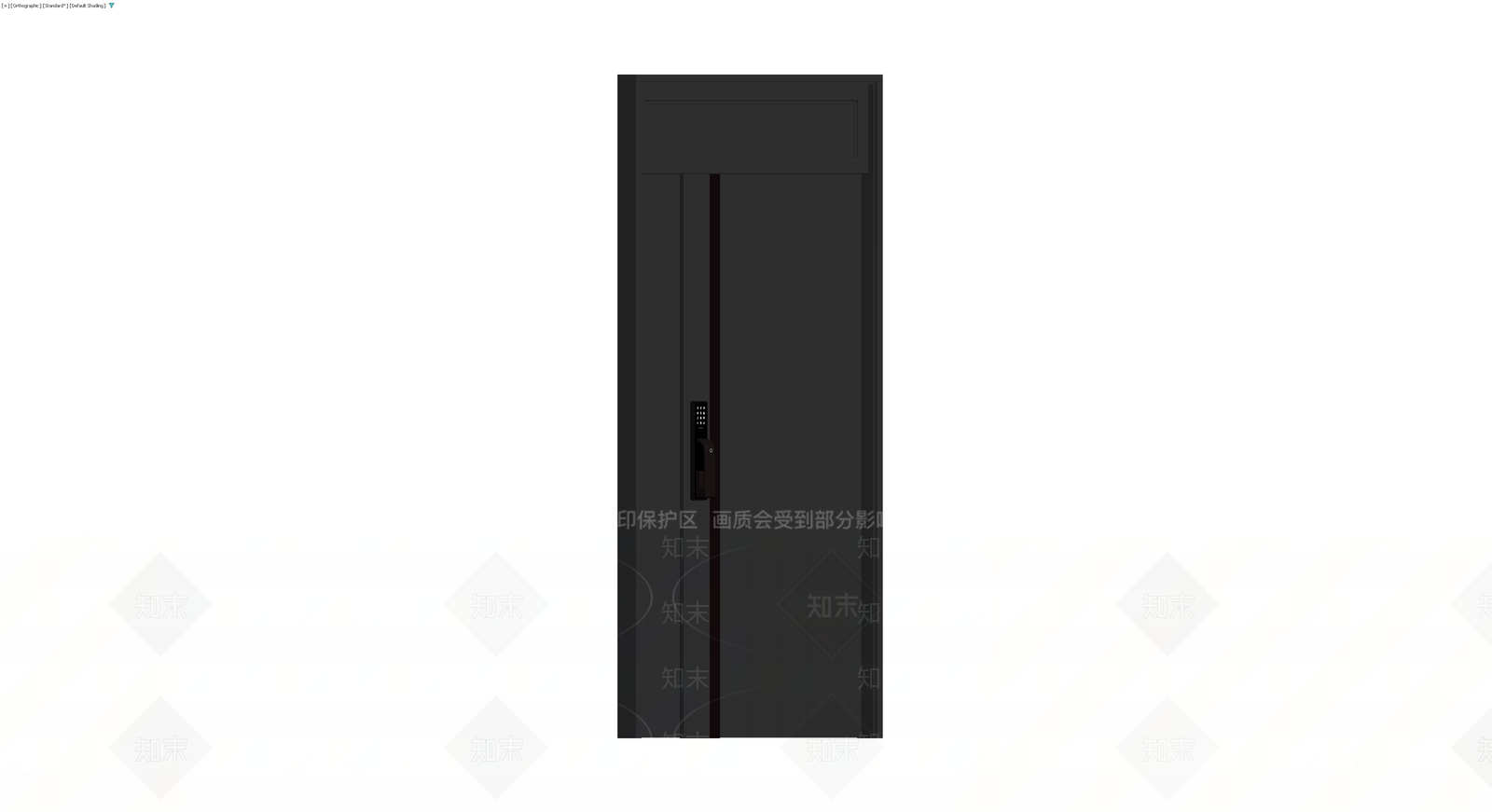 黑色竖纹智能入户门3D模型下载【ID:1230781049】