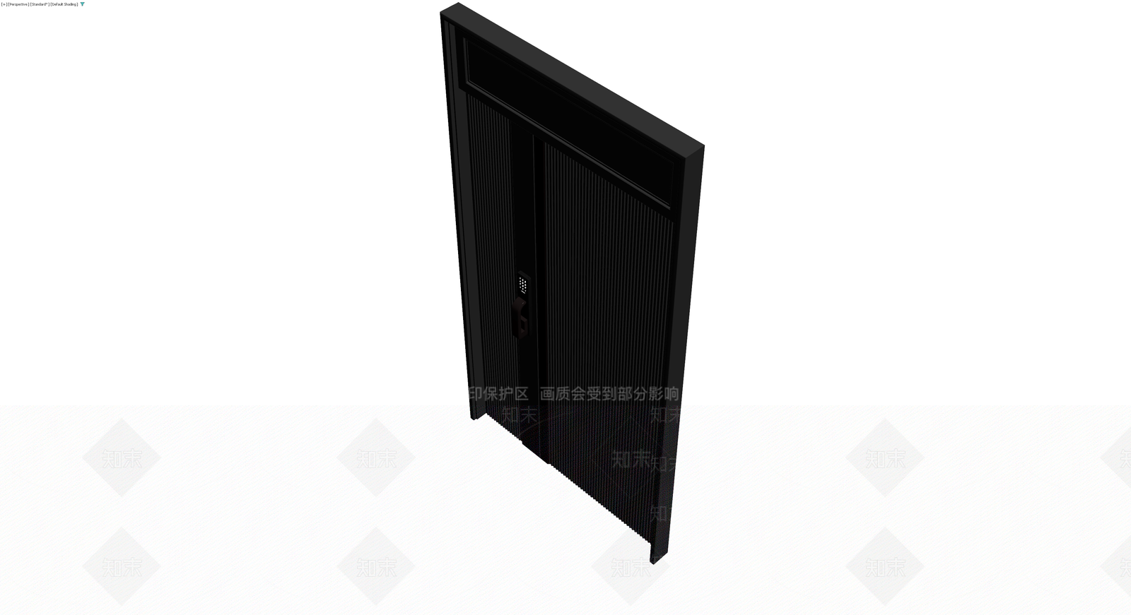 黑色竖纹智能入户门3D模型下载【ID:1230781049】