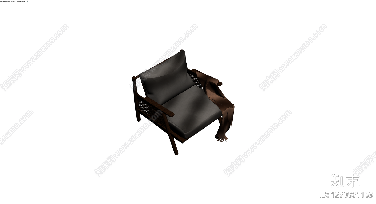 深色编织扶手椅3D模型下载【ID:1230861169】