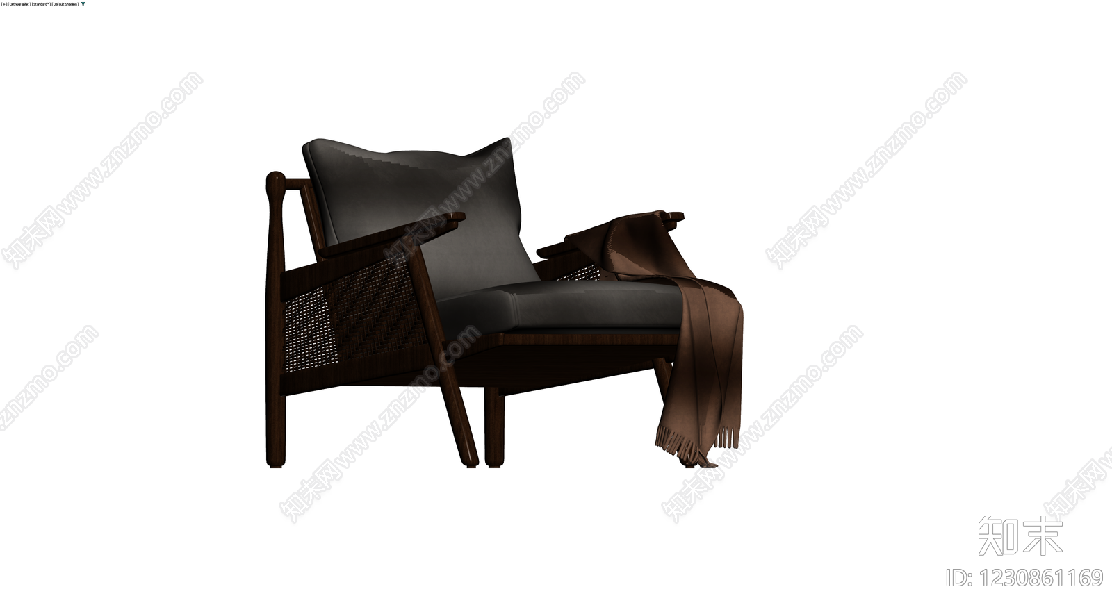 深色编织扶手椅3D模型下载【ID:1230861169】
