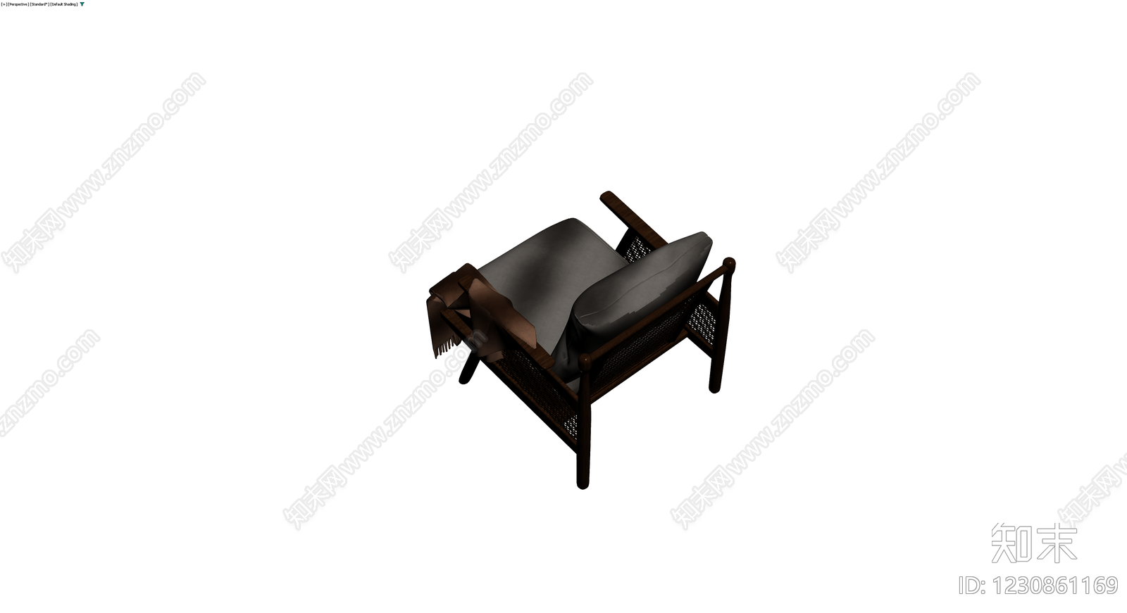 深色编织扶手椅3D模型下载【ID:1230861169】