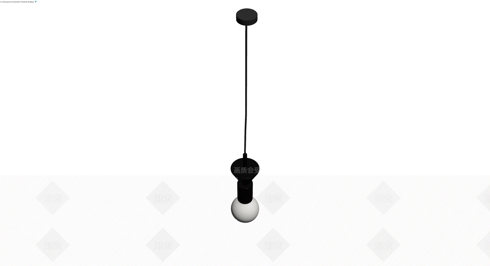 黑色长杆吊灯模型3D模型下载【ID:1230326350】
