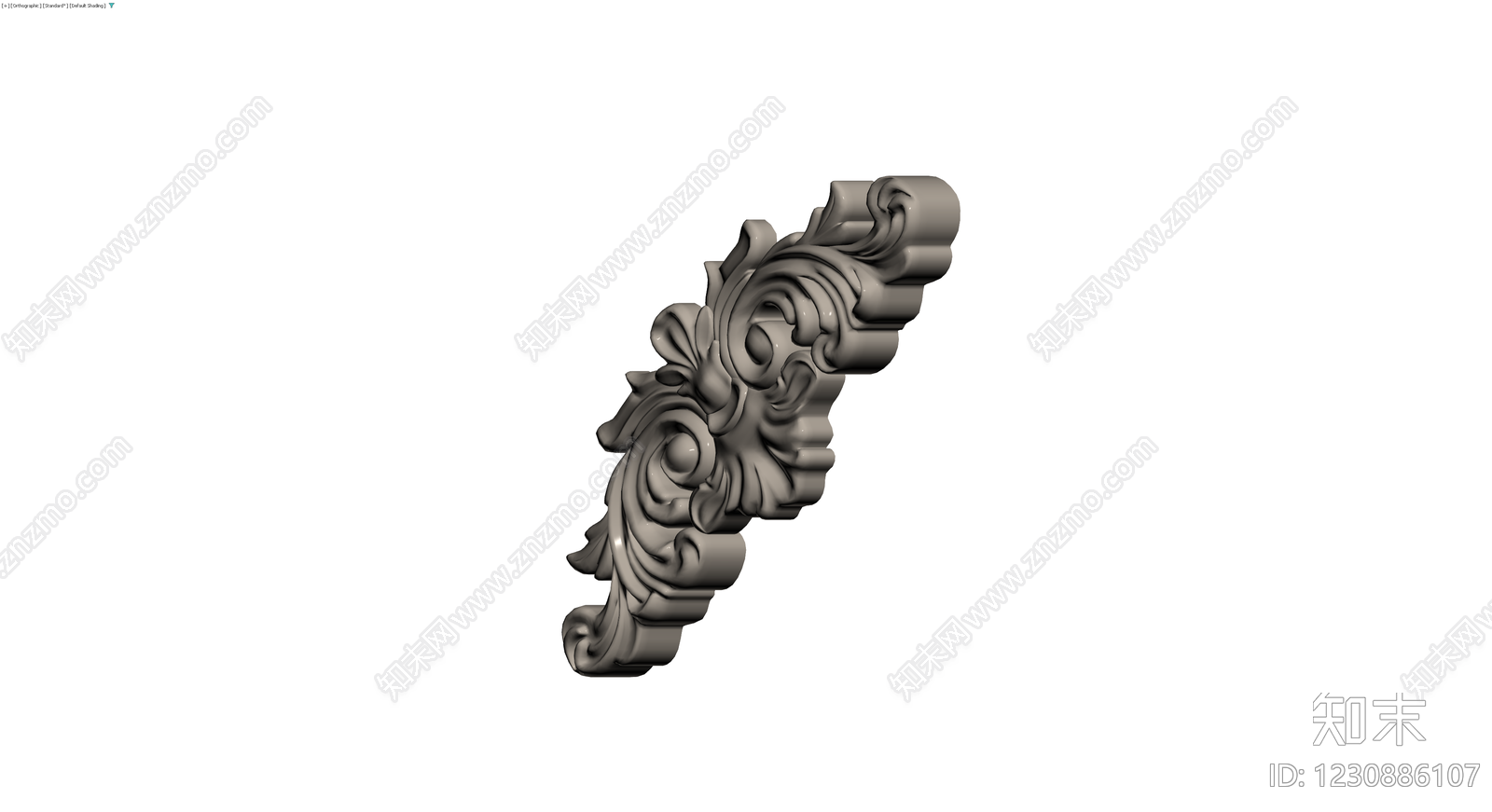 巴洛克风格装饰雕花构件3D模型下载【ID:1230886107】