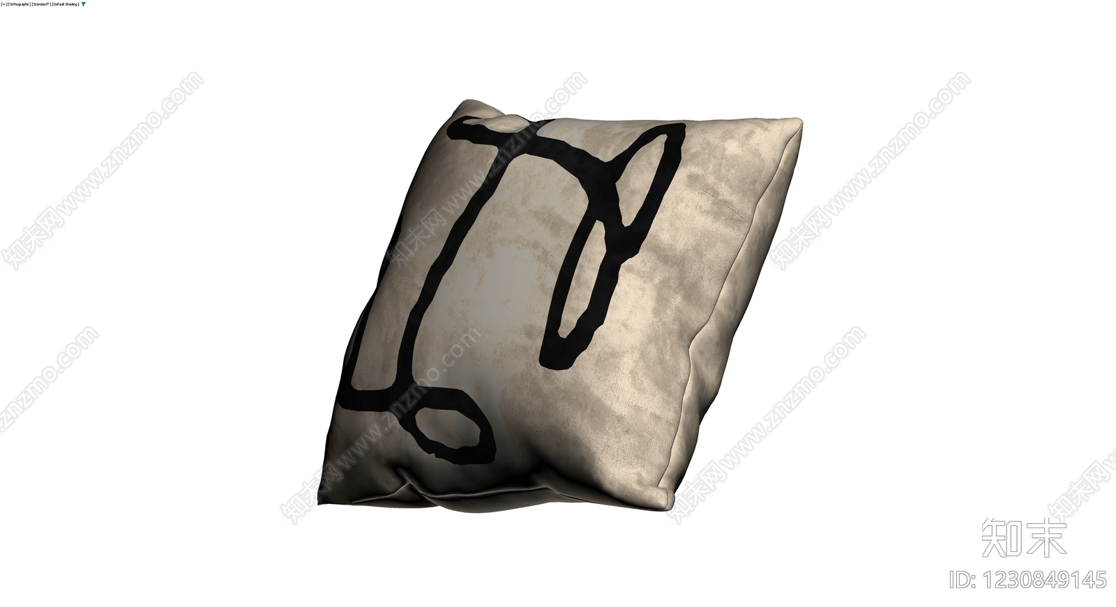 黑色剪刀图案抱枕3D模型下载【ID:1230849145】