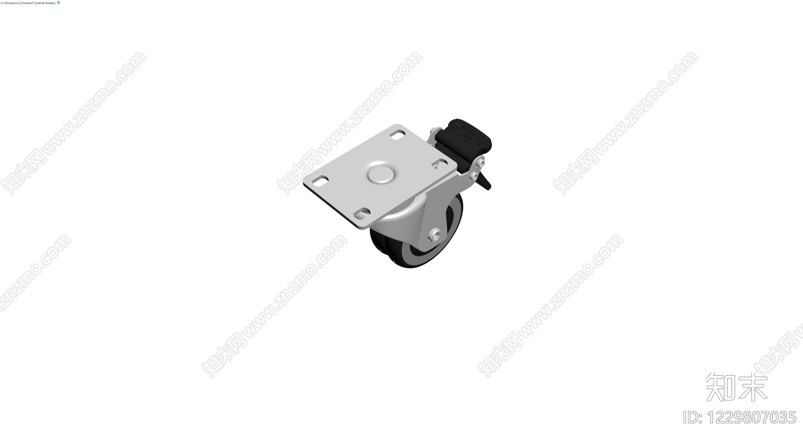 带刹车万向脚轮组件3D模型下载【ID:1229807035】