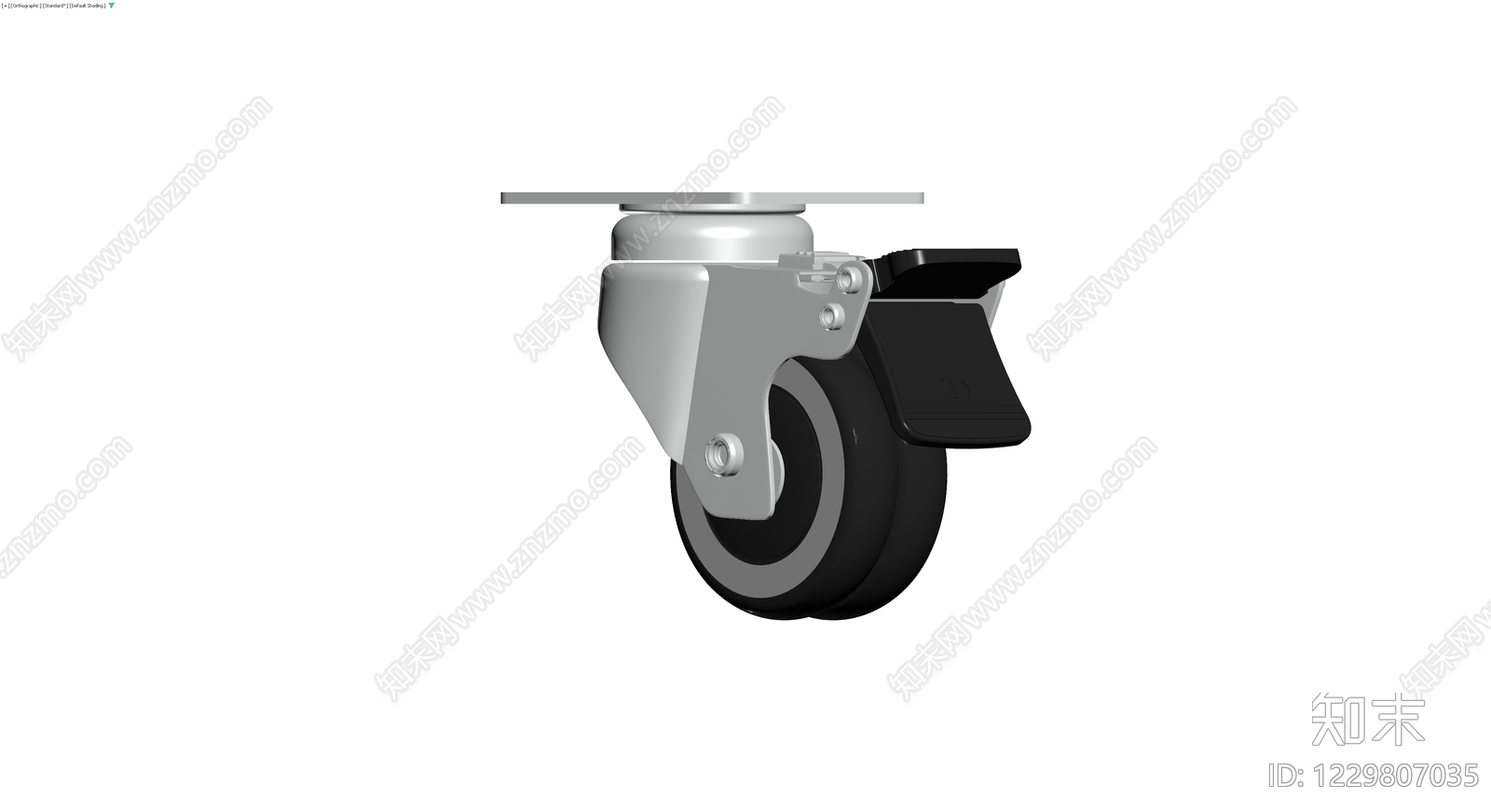 带刹车万向脚轮组件3D模型下载【ID:1229807035】