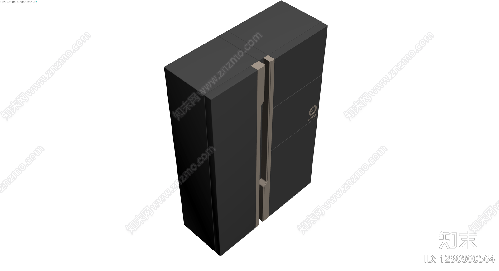 黑色双开门冰箱3D模型下载【ID:1230800564】
