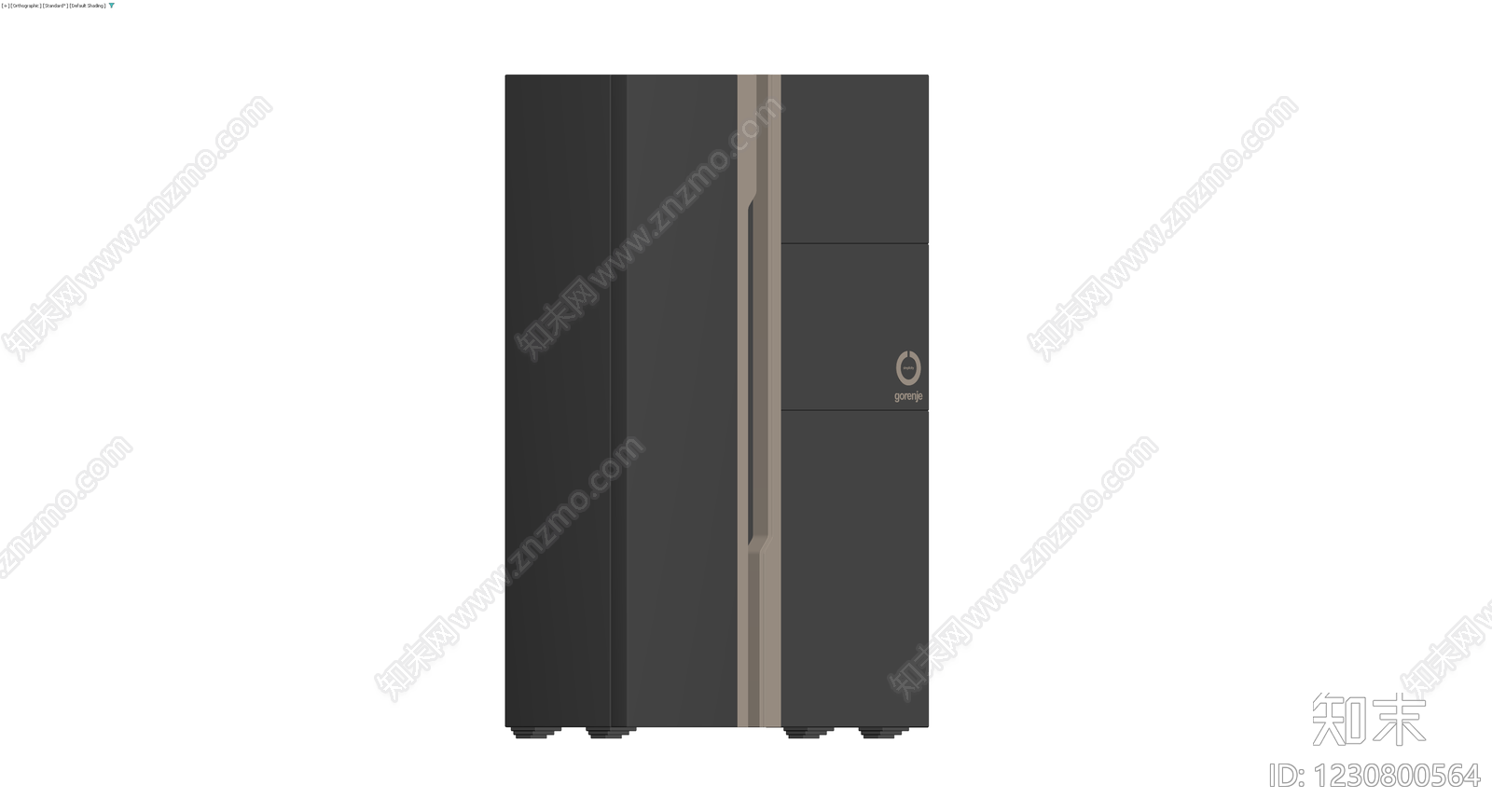 黑色双开门冰箱3D模型下载【ID:1230800564】