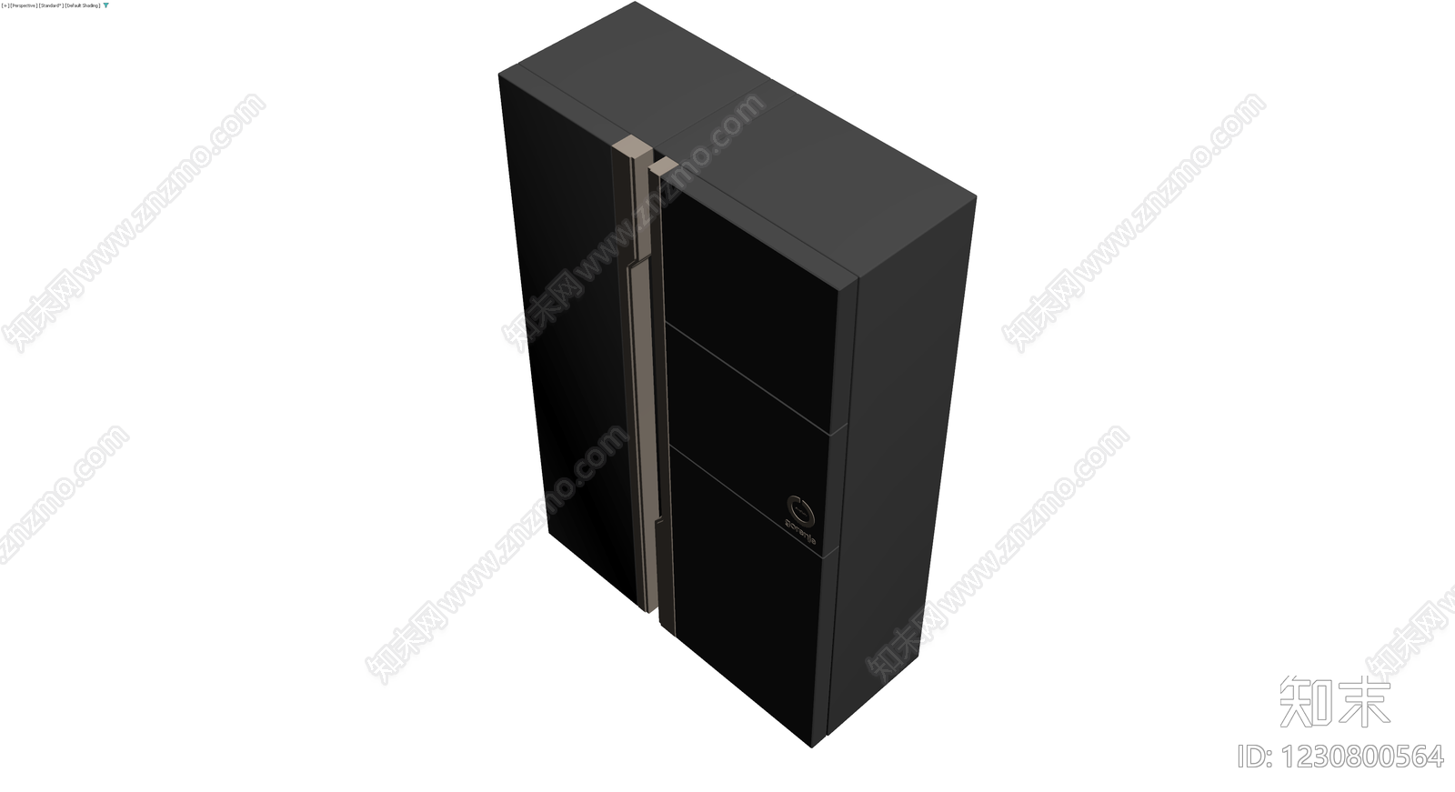 黑色双开门冰箱3D模型下载【ID:1230800564】