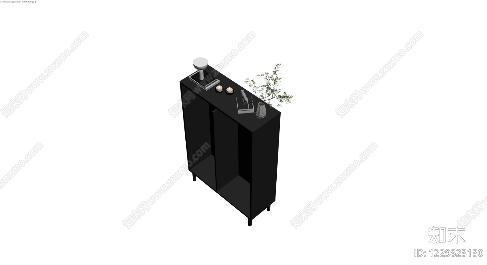 黑色波浪纹储物柜3D模型下载【ID:1229823130】