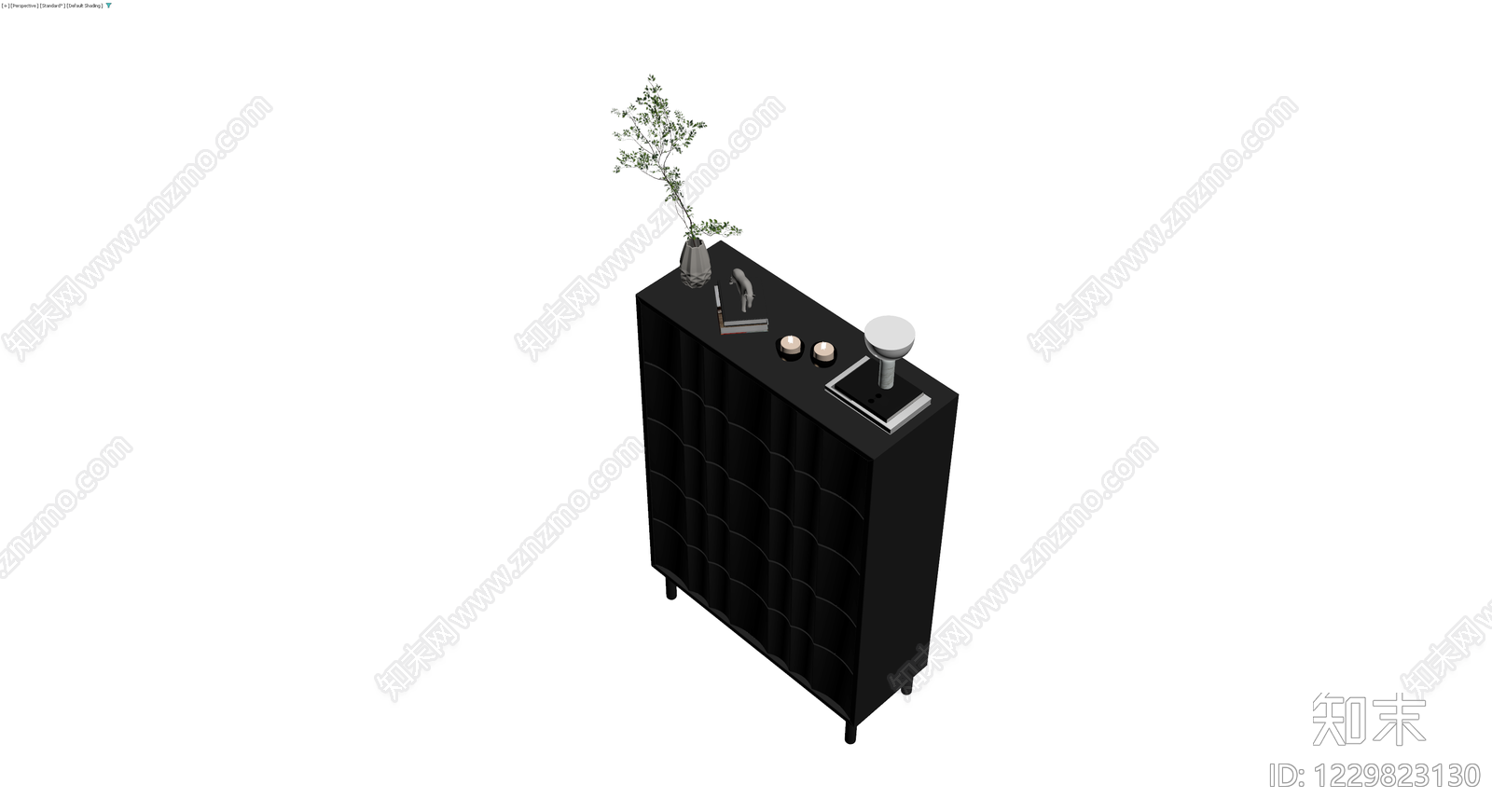 黑色波浪纹储物柜3D模型下载【ID:1229823130】