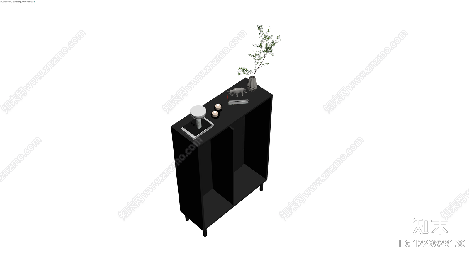 黑色波浪纹储物柜3D模型下载【ID:1229823130】