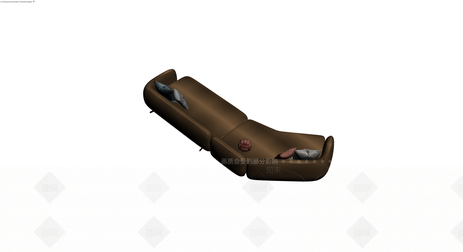 现代棕色L型组合沙发3D模型下载【ID:1230140913】