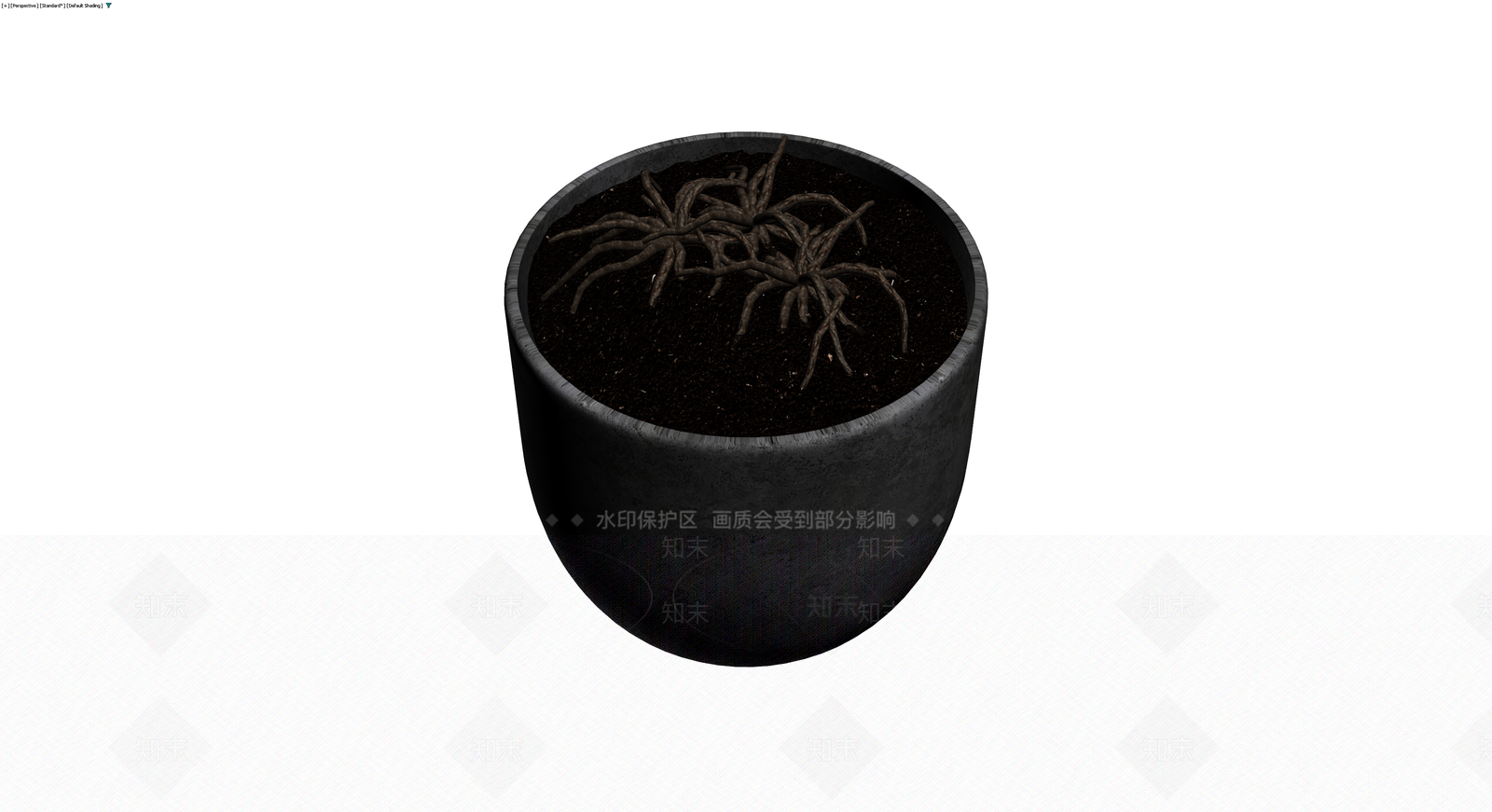 深色纹理盆栽植物3D模型下载【ID:1230092261】