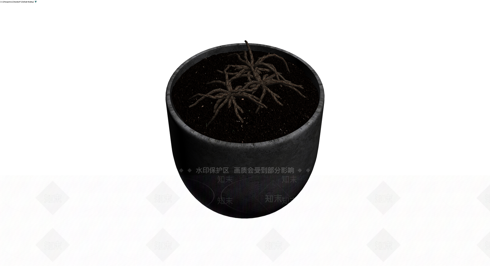 深色纹理盆栽植物3D模型下载【ID:1230092261】