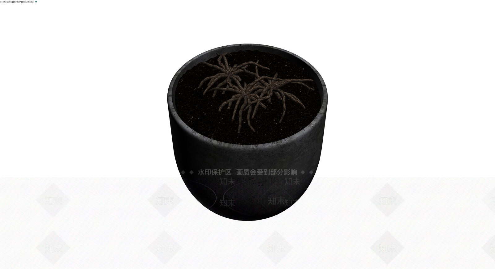 深色纹理盆栽植物3D模型下载【ID:1230092261】