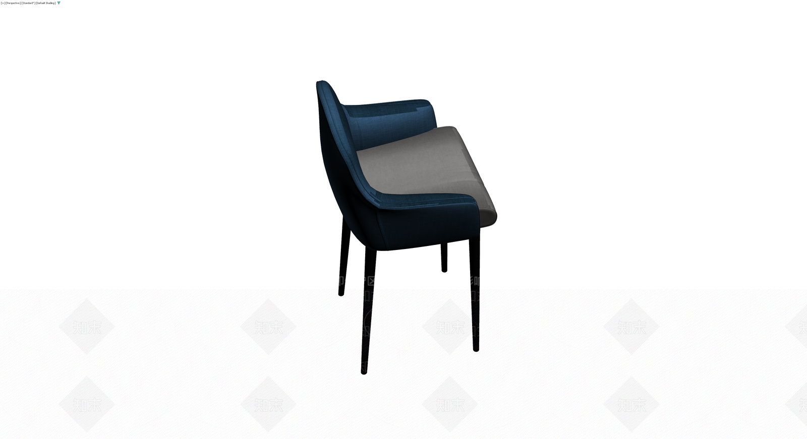 深蓝色布艺高脚椅3D模型下载【ID:1229870726】