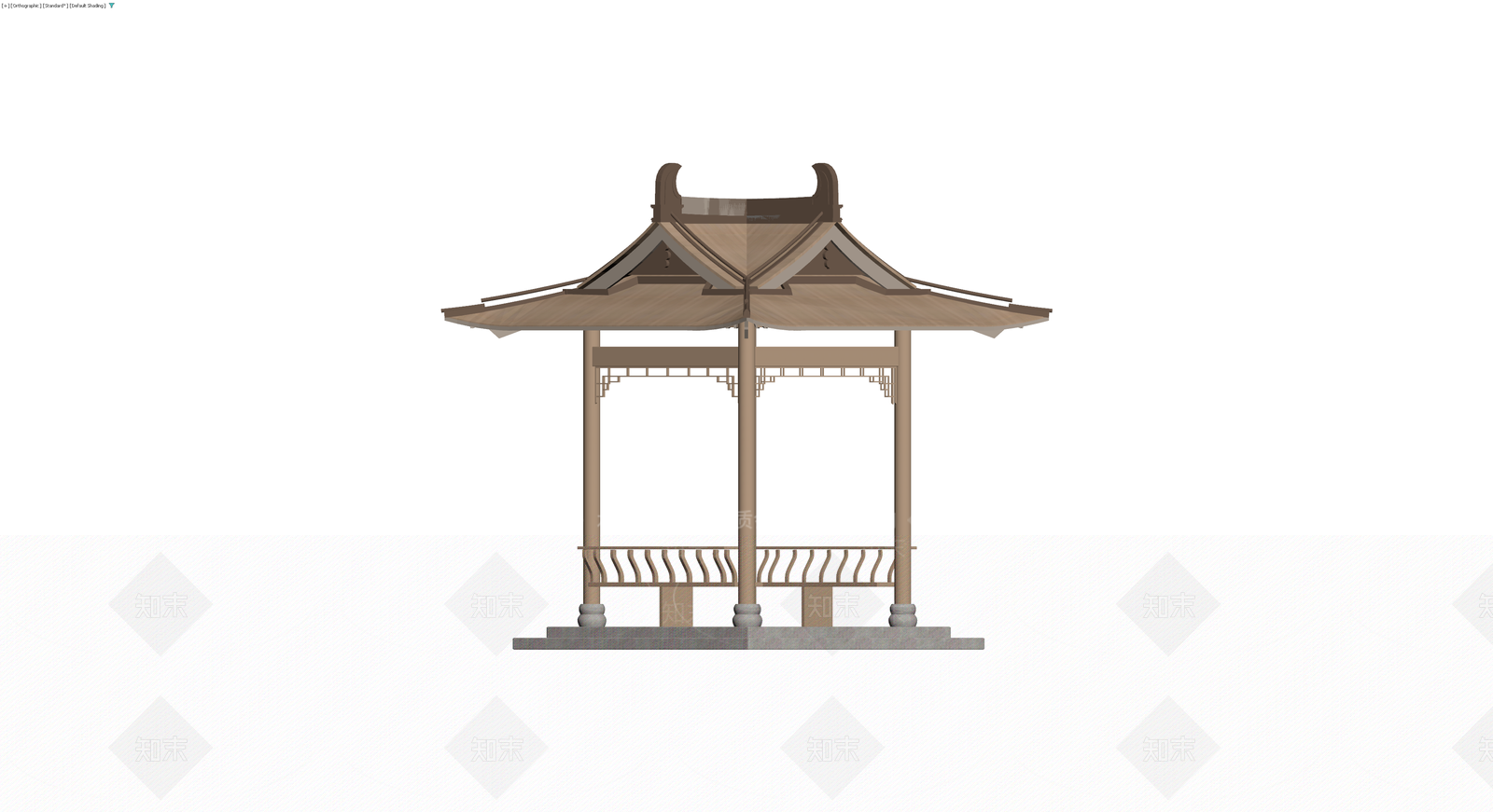中式四角景观凉亭3D模型下载【ID:1229897765】