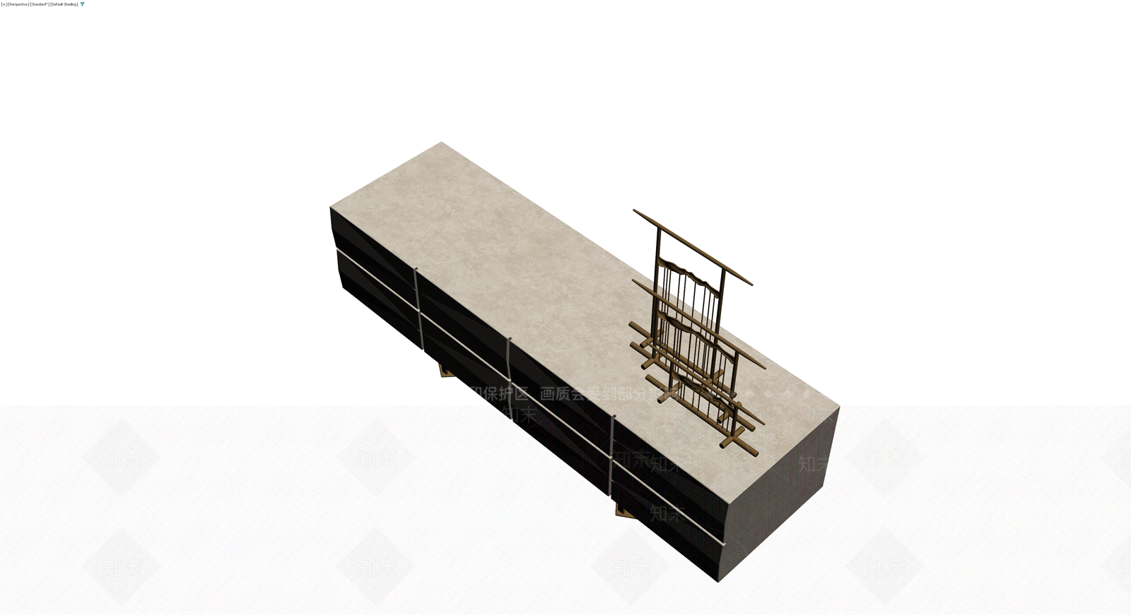 现代中式抽屉柜组合3D模型下载【ID:1230324867】