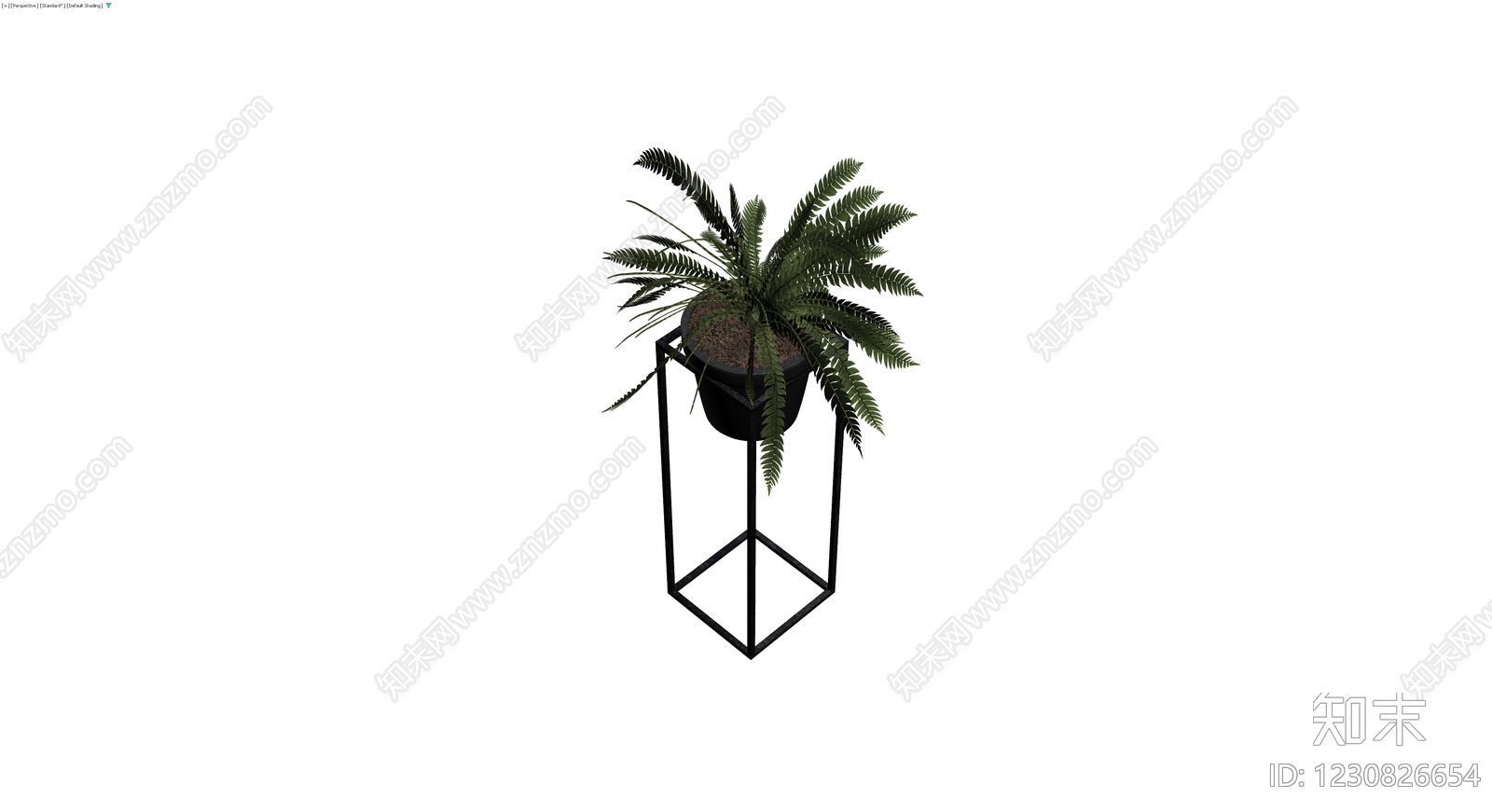 铁艺架盆栽植物组合3D模型下载【ID:1230826654】