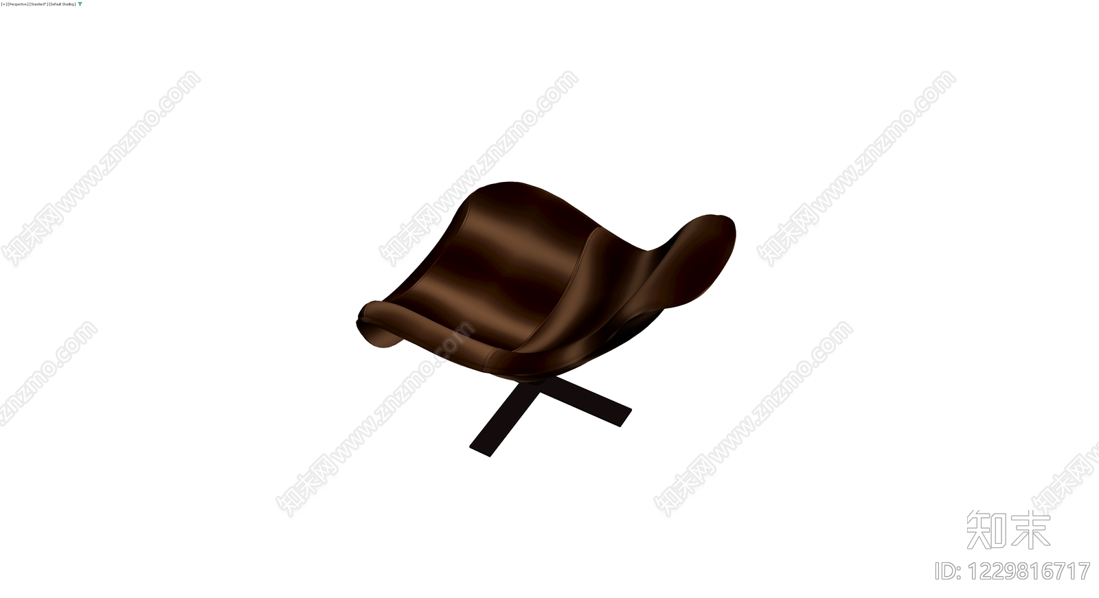 深褐色流线型休闲椅3D模型下载【ID:1229816717】