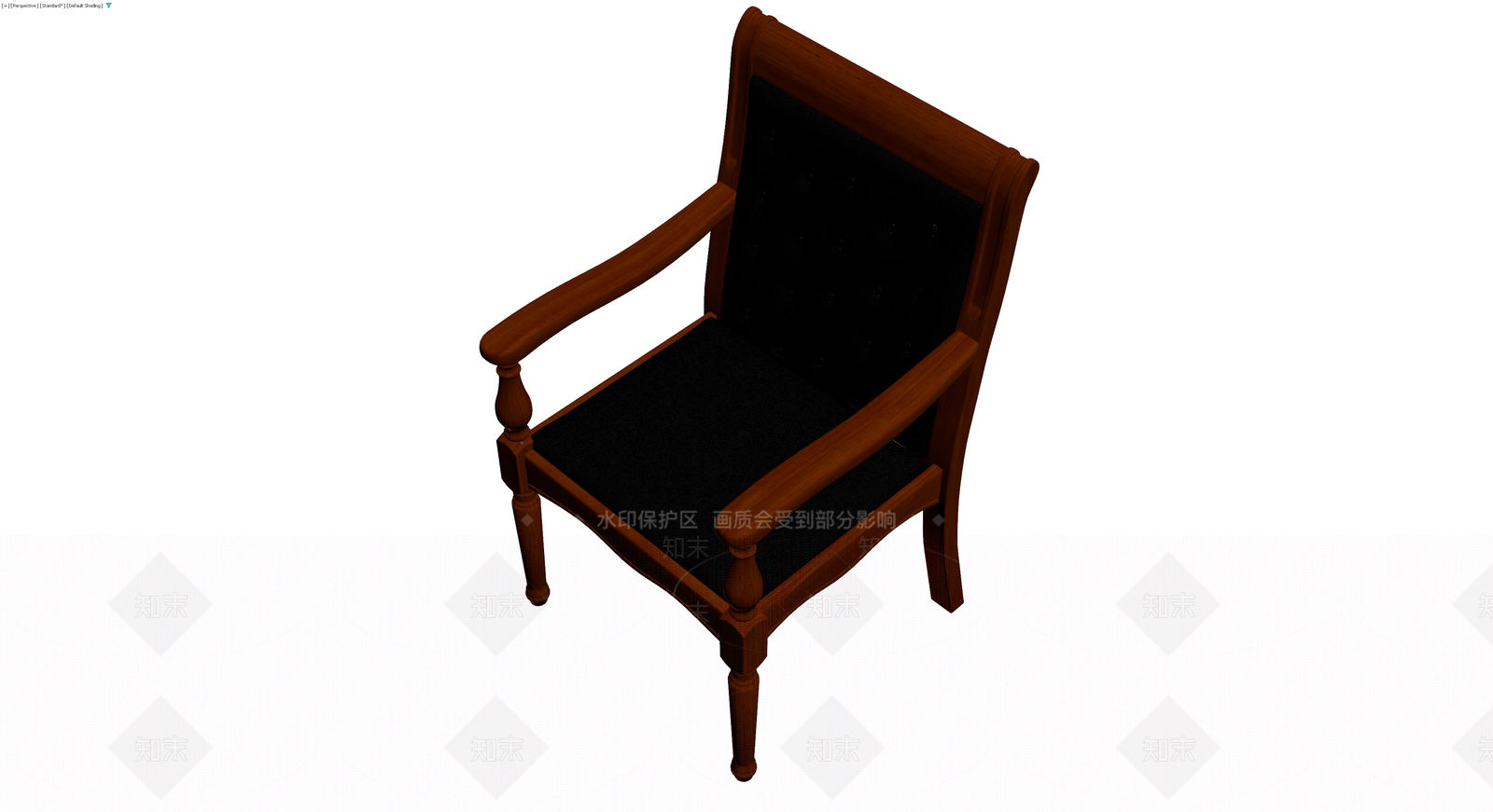 木质软包扶手椅3D模型下载【ID:1229963560】
